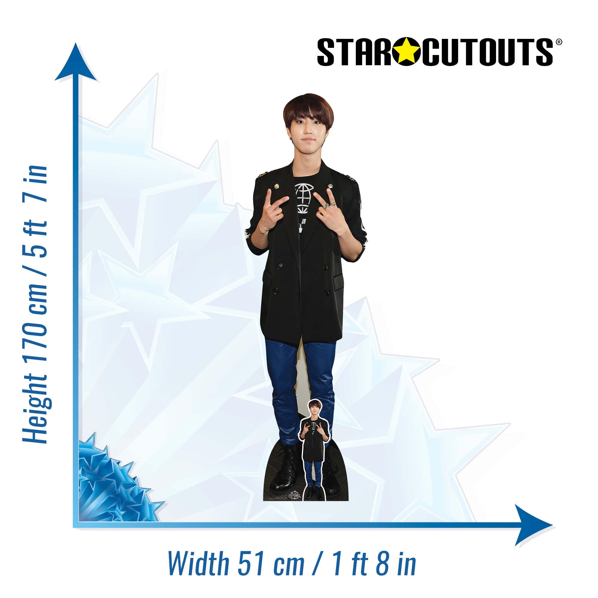 CS1252 Star Cutouts Han Lifesize Cartón Recorte – Gran exhibición de Fiesta, Pieza de coleccionista y decoración de Abanico, 170 cm