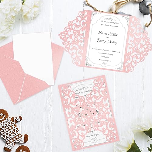 Vista 54 de 100 hojas de cartulina dorada brillante de 8.5 x 11 pulgadas, papel metálico Goefun de 80 libras, papel perlado para invitaciones, cumpleaños, azul