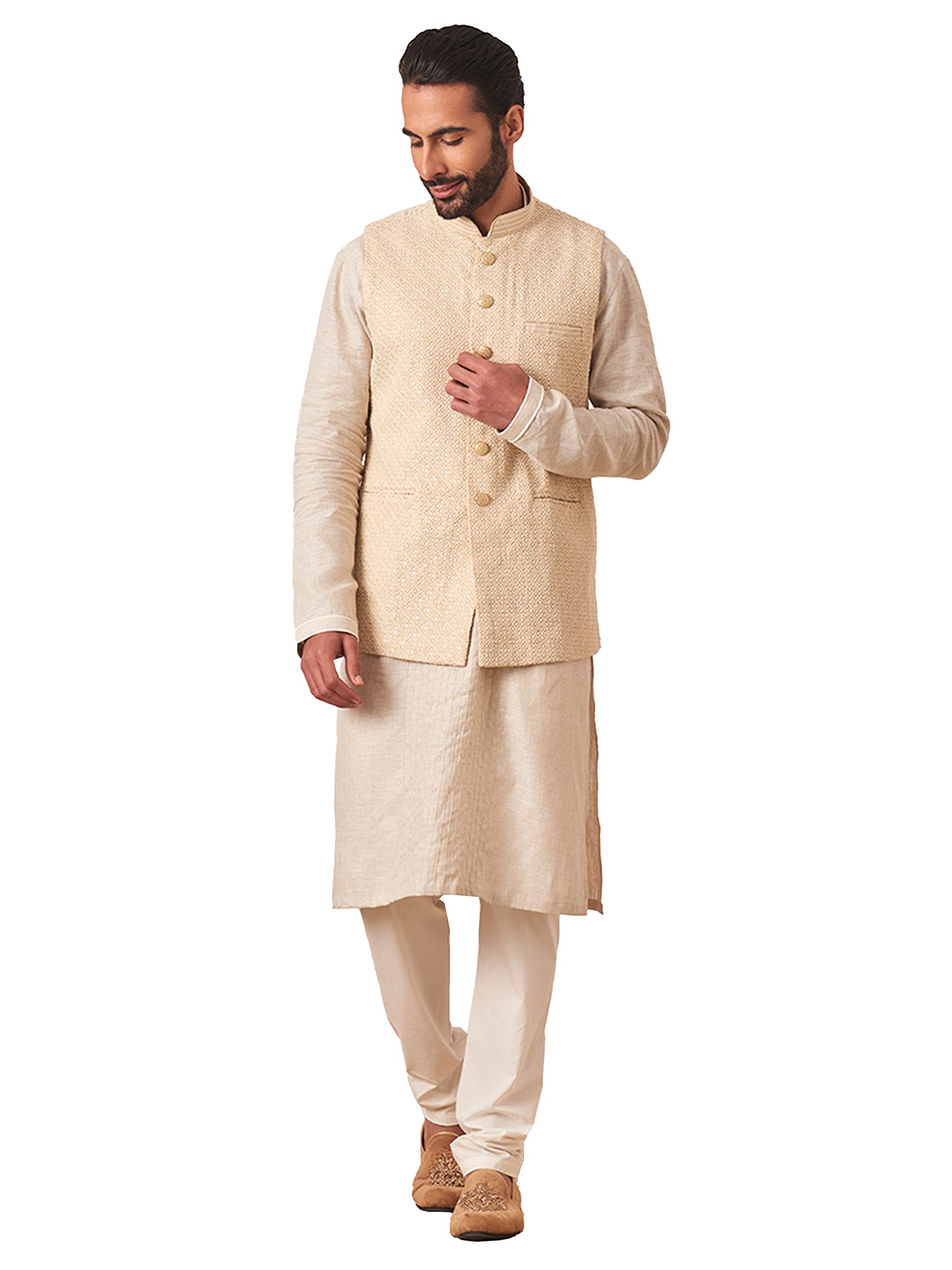manyavar Men's Blended Viscose Nehru Jacket-picture-23