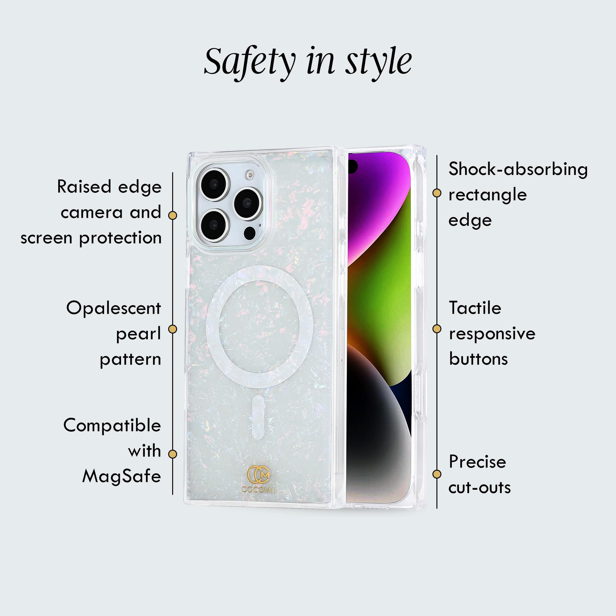 COCOMII - Funda Rectangular Compatible con iPhone 13 Pro - Compatible con MagSafe, Perla opalescente, Brillo Brillante, Funda magnética para iPhone 13 Pro de 6.1 Pulgadas, Nebulosa de ópalo