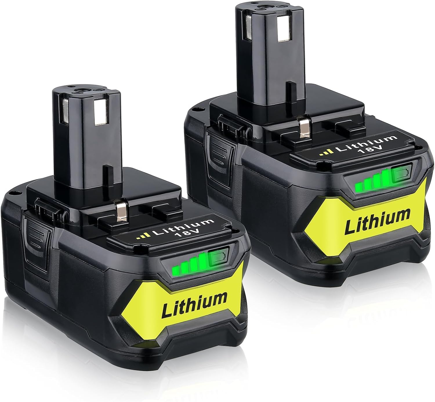 Masione - 2 Pack Ryobi 6.5Ah 18V P108 Lithium Battery for Ryobi P102 P103 P104 P105 P107 P108 P109 Cordless Power Tools