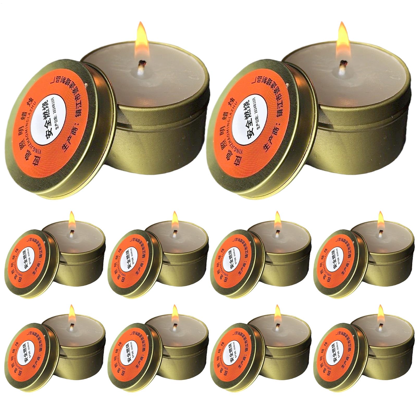 Velas de supervivencia de larga duración para interiores, velas de corte de energía, juego de 10 dispositivos de iluminación sin olor para camping, picnic, suministros de supervivencia salvaje