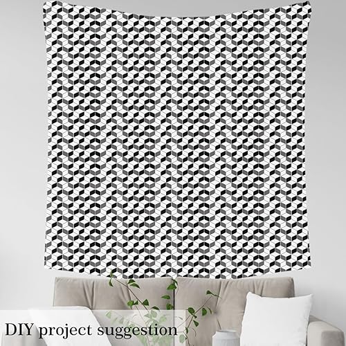 Miniatura 4 de The Yard - Tela geométrica en forma de cubo de tela para tapicería de arte espacial 3D para coser sillas, sofás, tela impermeable de estilo Piel