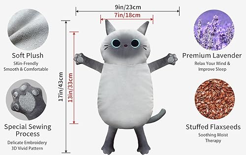 Vista 85 de Almohadilla térmica para microondas para aliviar el dolor, almohadillas térmicas para microondas de 17 x 9 pulgadas para calambres, dolor