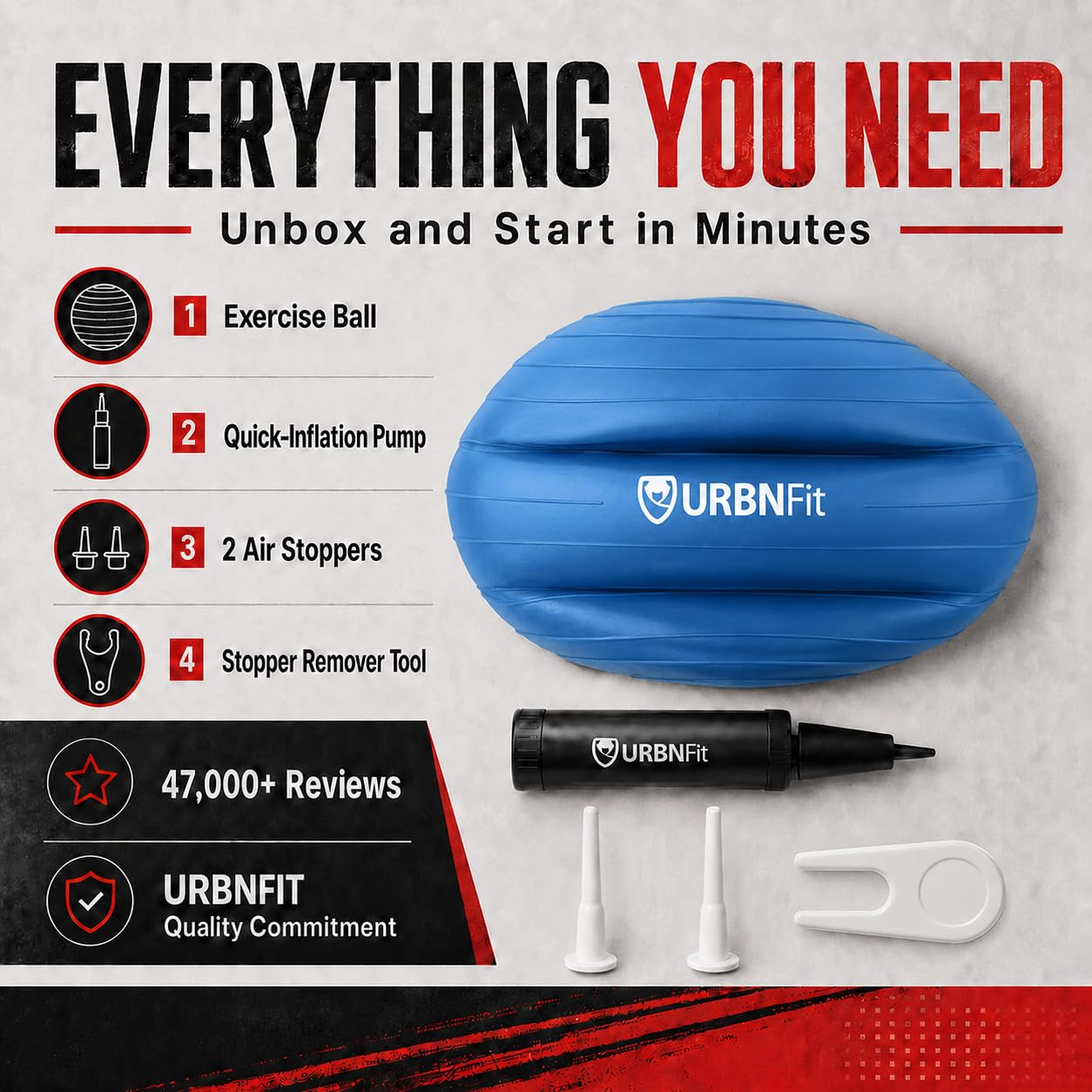Amazon | URBNFit (アーバンフィット) エクササイズボール - 運動