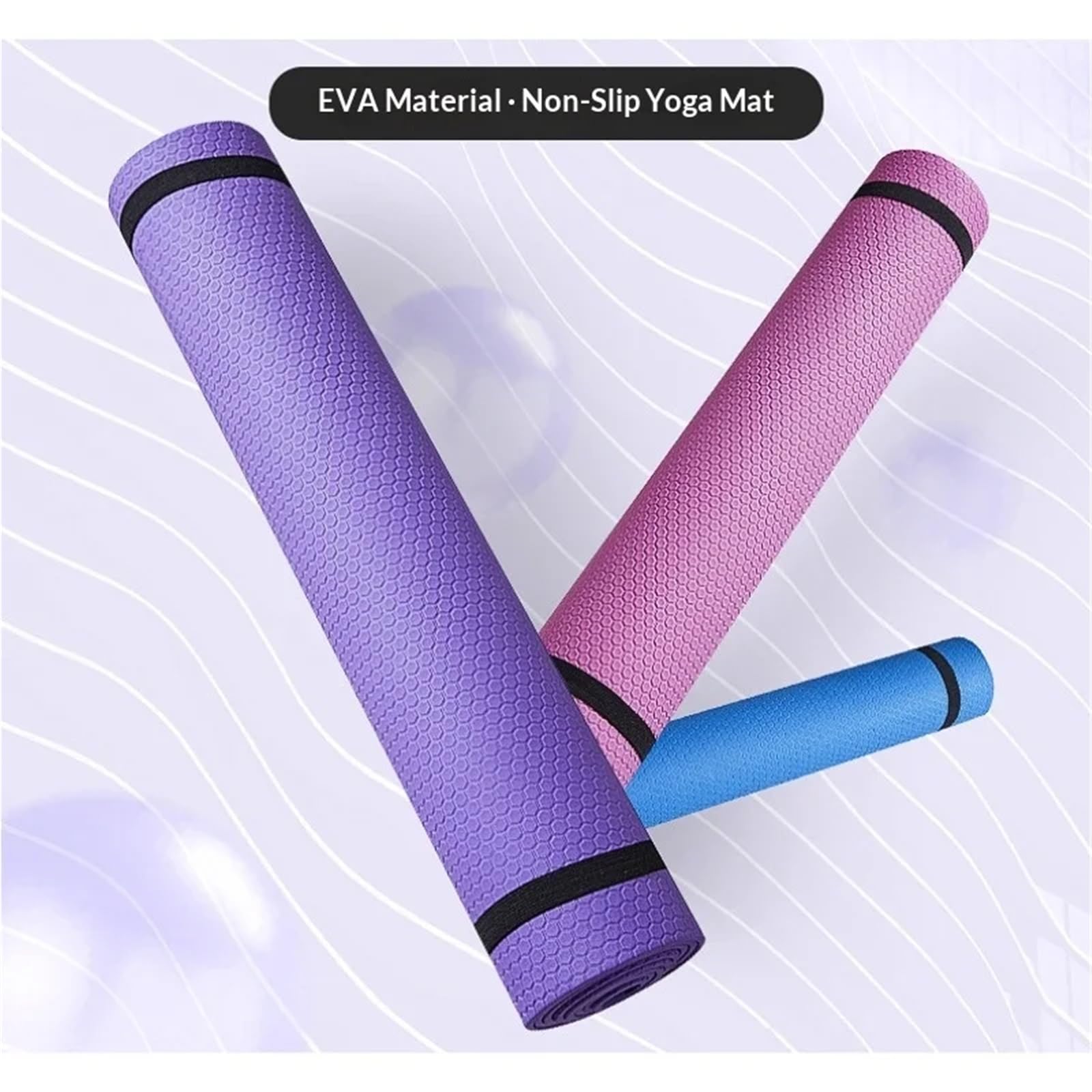 Tappetino Yoga Tappetino yoga spesso in EVA 3MM 6MM antiscivolo a prova di umidità esercizio fitness allenamento a casa pilates shock