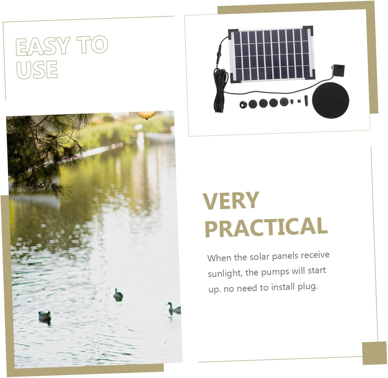 BESPORTBLE 1set Solar Pump Sprinkler for Garden Decoration Material Energy-saving Fountain for Birdbaths and Water Features