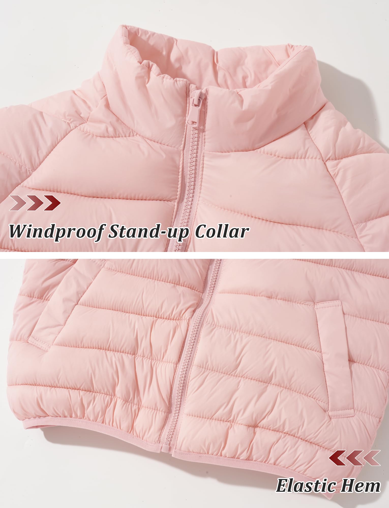 Maeau Kinder Mädchen Jungen Winterjacke Steppjacke Leicht Kleinkind Mäntel Kurz aus Daunenbaumwolle Jacke Gepolstert Warm Weich und Komfortabel, 1-12 Jahre/90-150cm