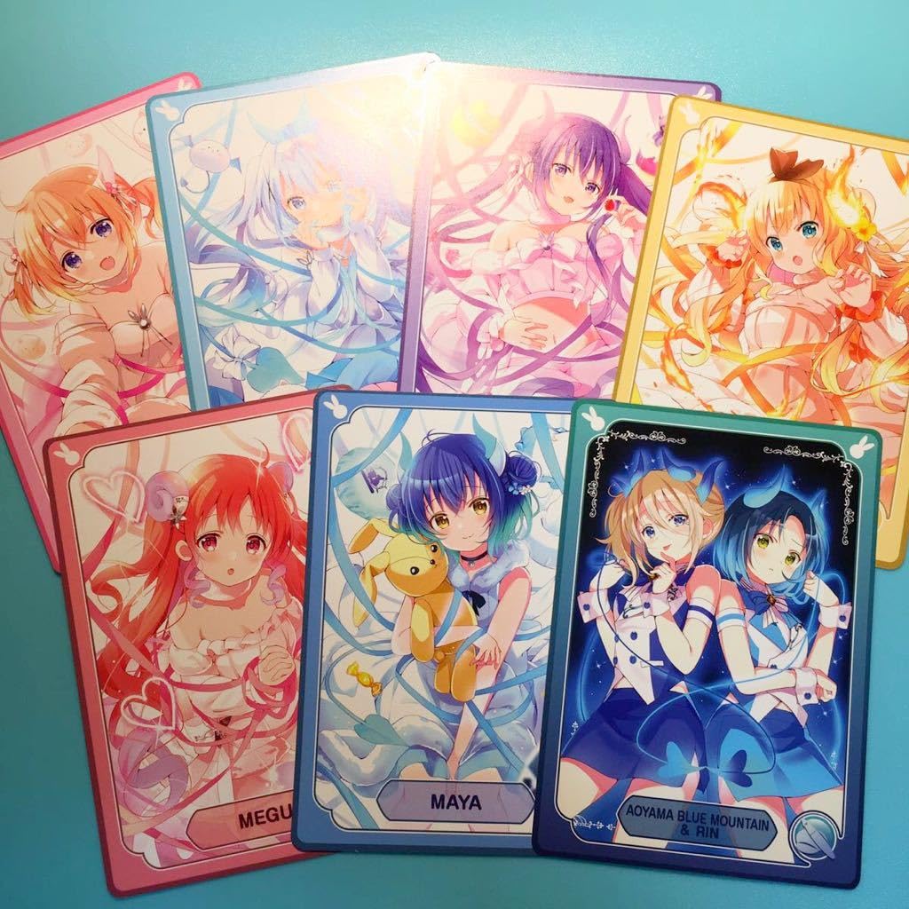Set of 7, Is the Order a Rabbit? Tokyo Anime Center Shibuya sin rabbits Cocoa Chino Rize Sharo Maya Meg Aoyama Rin
