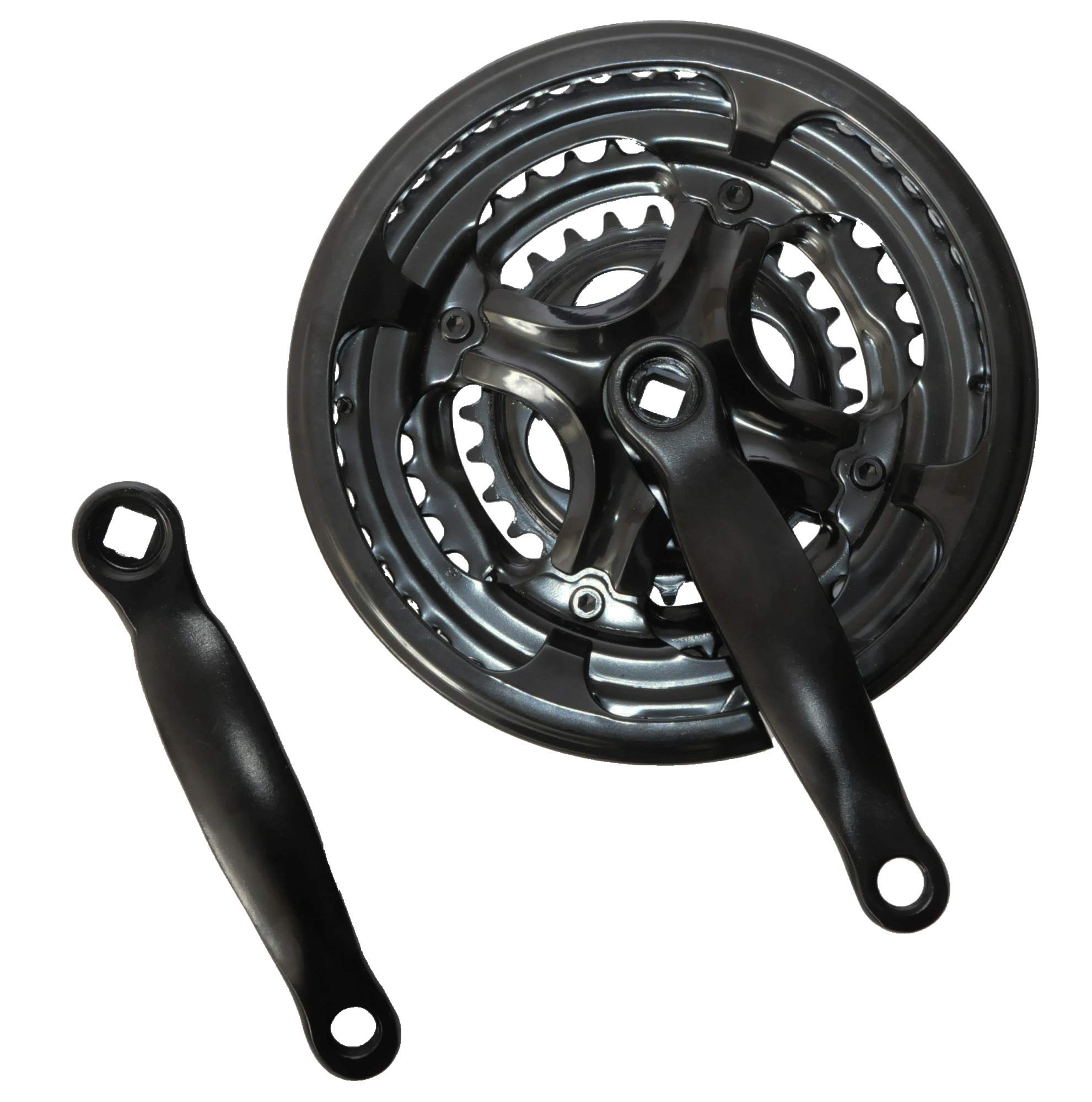 Ammaco Prowheel 28/38/48T Triple MTB Bike Bicycle Chainset 152mm Crankset Black Steel