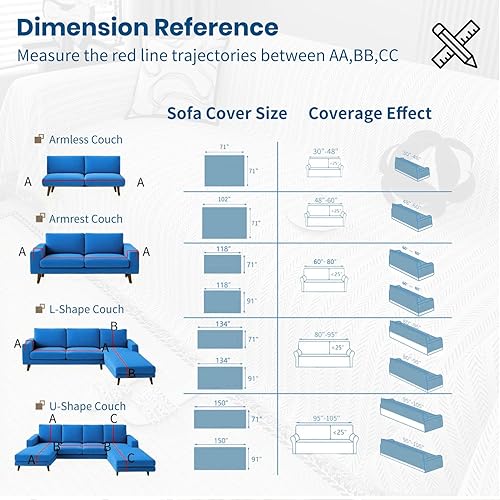 Miniatura 9 de Nobildonna Funda de sofá lavable de felpilla suave y gruesa con borla, funda impermeable para sofá de 2 a 3 cojines, sofá seccional, protector de