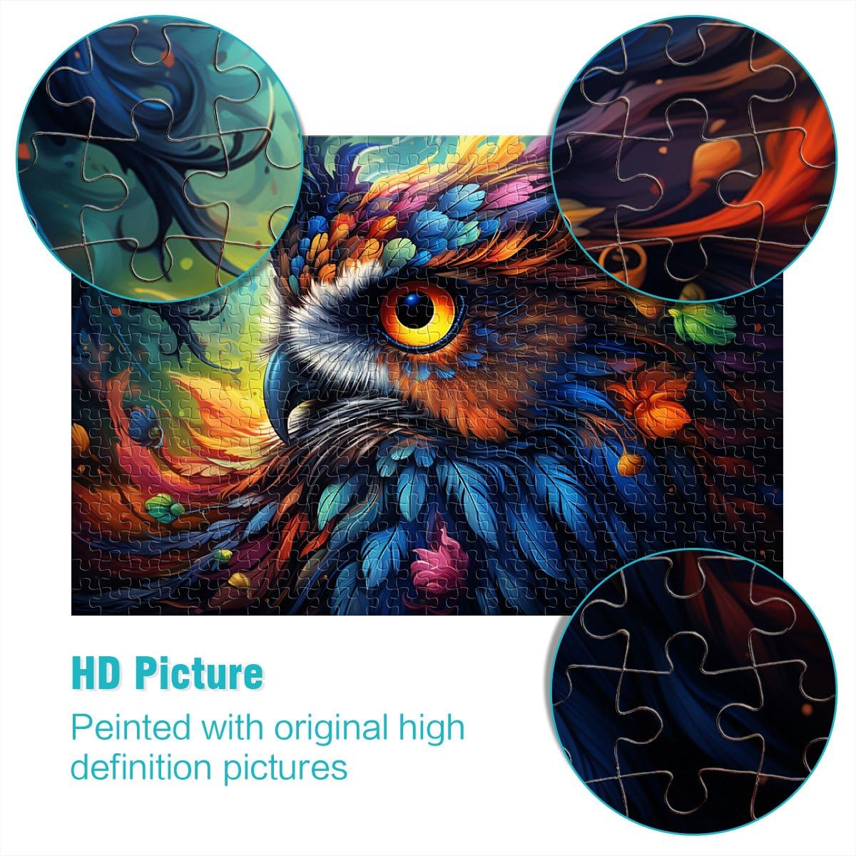 Puzzle da 2000 pezzi per adulti arte gufo Puzzle Hands-on Game è ideale come regalo per tutta la famiglia 70 x 100 cm per adolescenti dai 14 anni in su