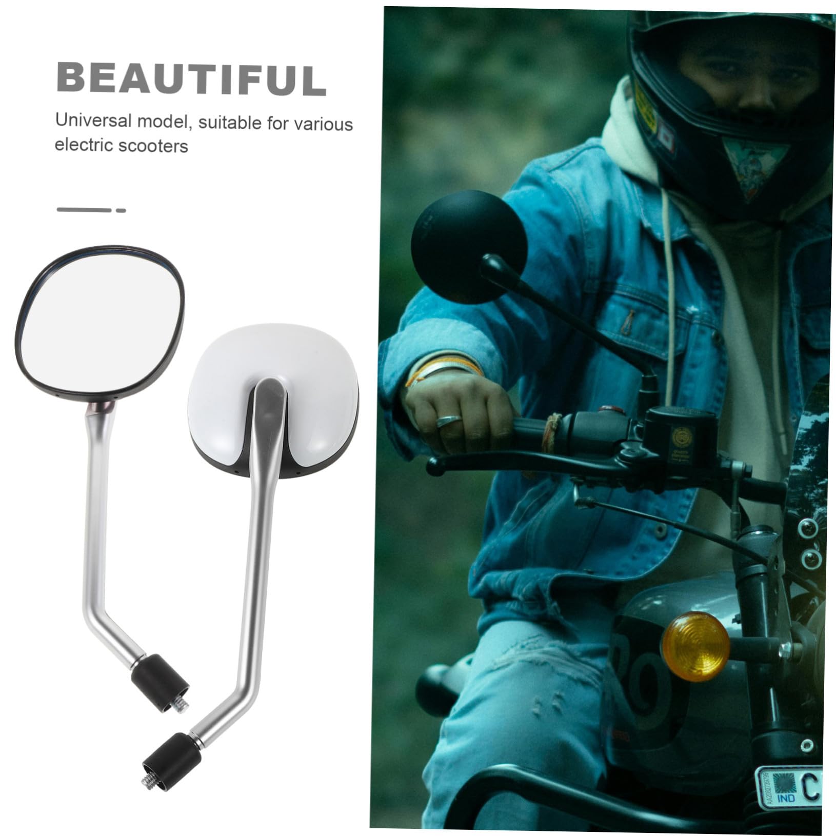 Rétroviseurs pour Scooters Électriques Miroir Arrière Remplaçable Design Élégant et Facile à Installer Compatible Plupart des Modèles Adultes