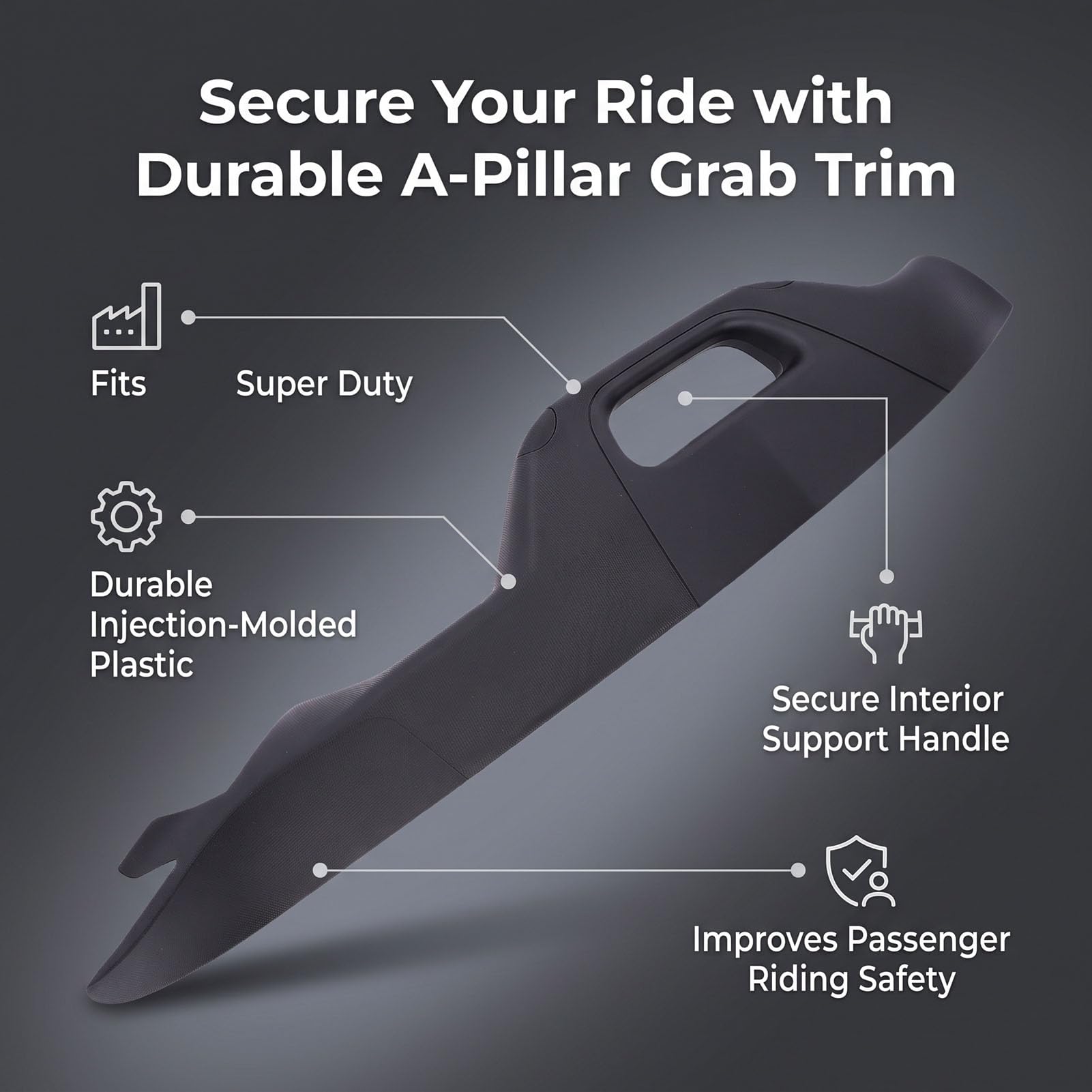 A Pillar Grab Handle Interior, OE Replacement Fit 2011-2016 | La struttura in plastica resistente, l\'installazione sul lato conducente, migliora la stabilità del veicolo