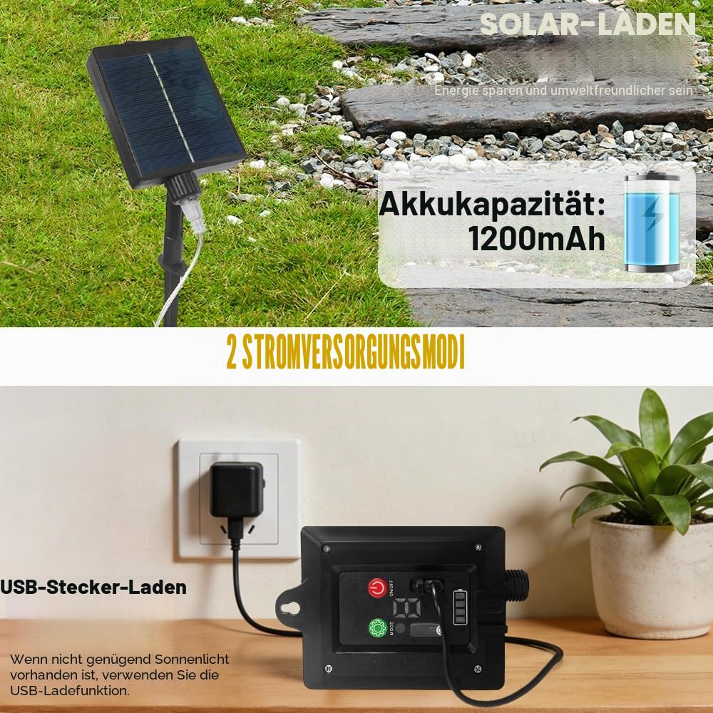 Solar LED Sonnenschirm Lichter,Sonnenschirm Lichterkette,104 LEDs,Sonnenschirmbeleuchtung, Beleuchtung Solar,Wasserfest,8 Modus,Dekoration,Camping,Zelt,Außen