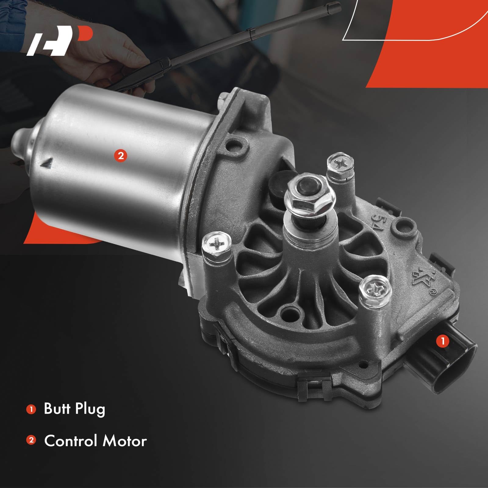 New Front Windshield Wiper Motor | Compatible With 2003-2007 Cadillac CTS, 2004-2006 SRX, 2005-2011 STS | Replaces 19354906