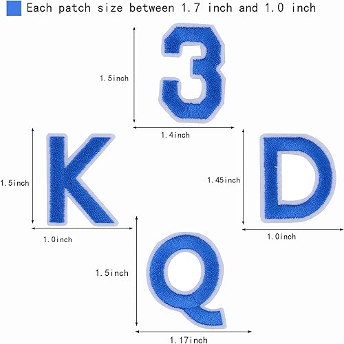 Miniatura 10 de Parches de letras y números para planchar, 72 piezas, parches de letras del alfabeto bordado de la A a la Z, números del 0 al 9 para accesorios de