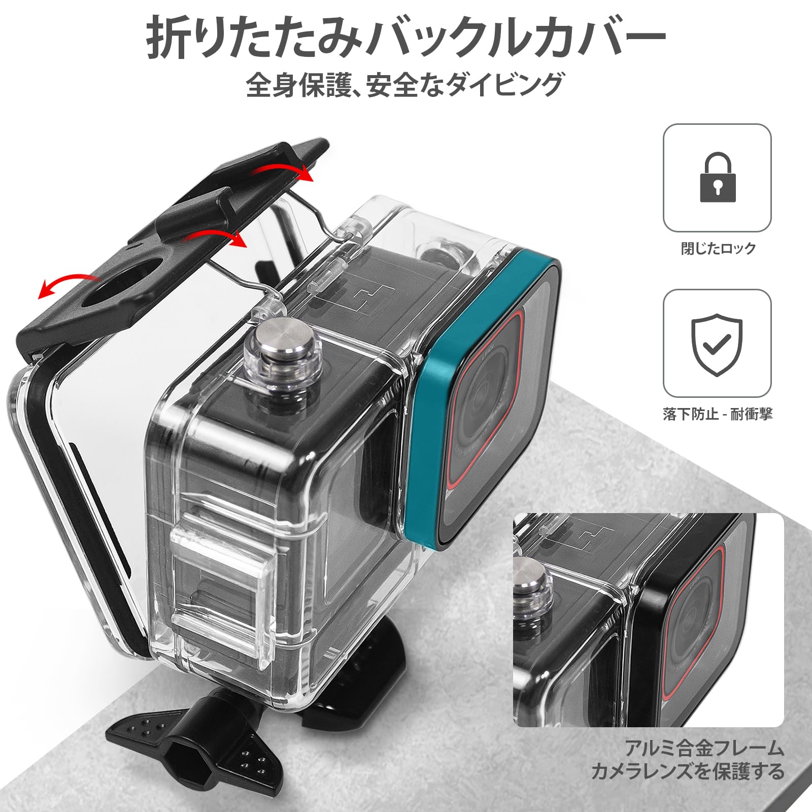 OKFUN 50 m Carcasa waterdicht compatibel met Insta 360 Ace Pro 2/Ace