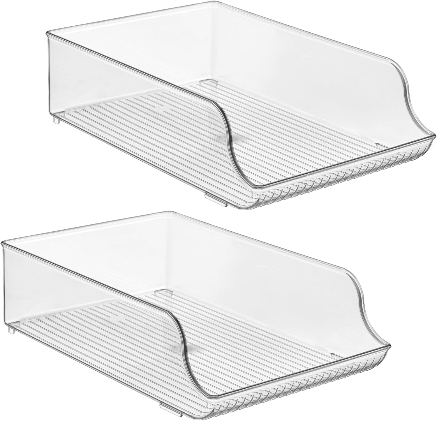 iDesign Plastic Water Bottle Organizer for Fridge, Bottle Holder for Kitchen and Pantry, Clear, 2-Pack - Image 8