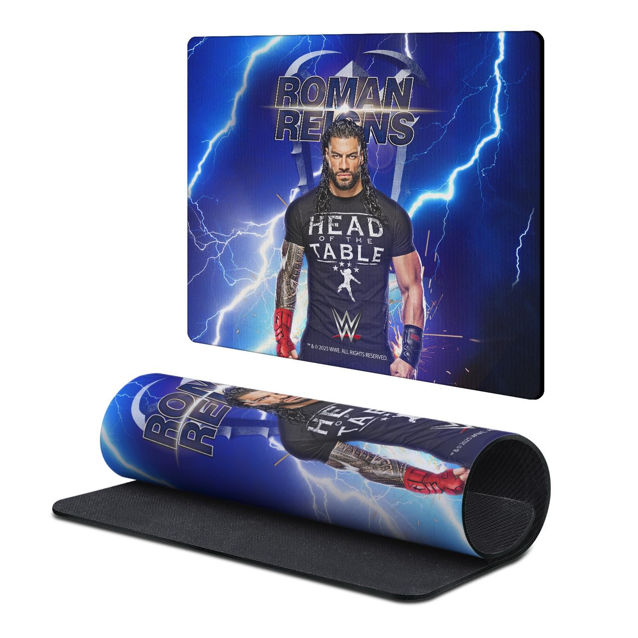 Head Case Designs Officially Licensed WWE Lightning Roman Reigns 9.84 x 11.81 x 0.12 inches (250 x 300 mm) - S Gaming Office Desk PC Keyboard Mouse Mat Pad โ image 1