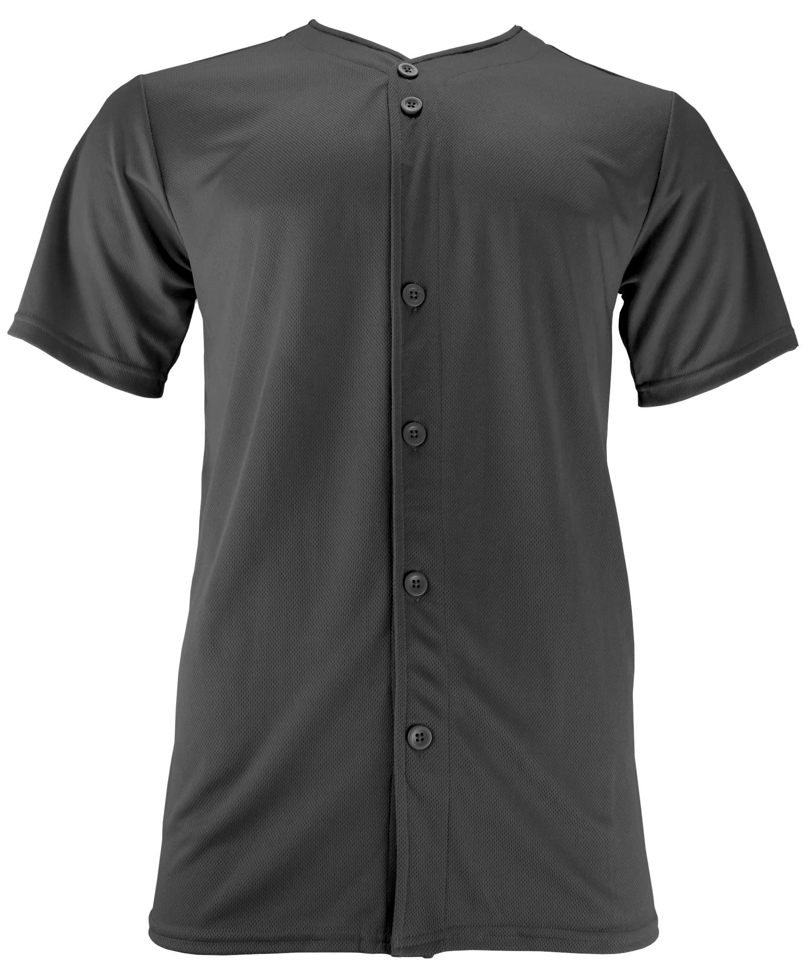 Epic Boy's Full Button Wicking Black Baseball Or Softball Jersey L