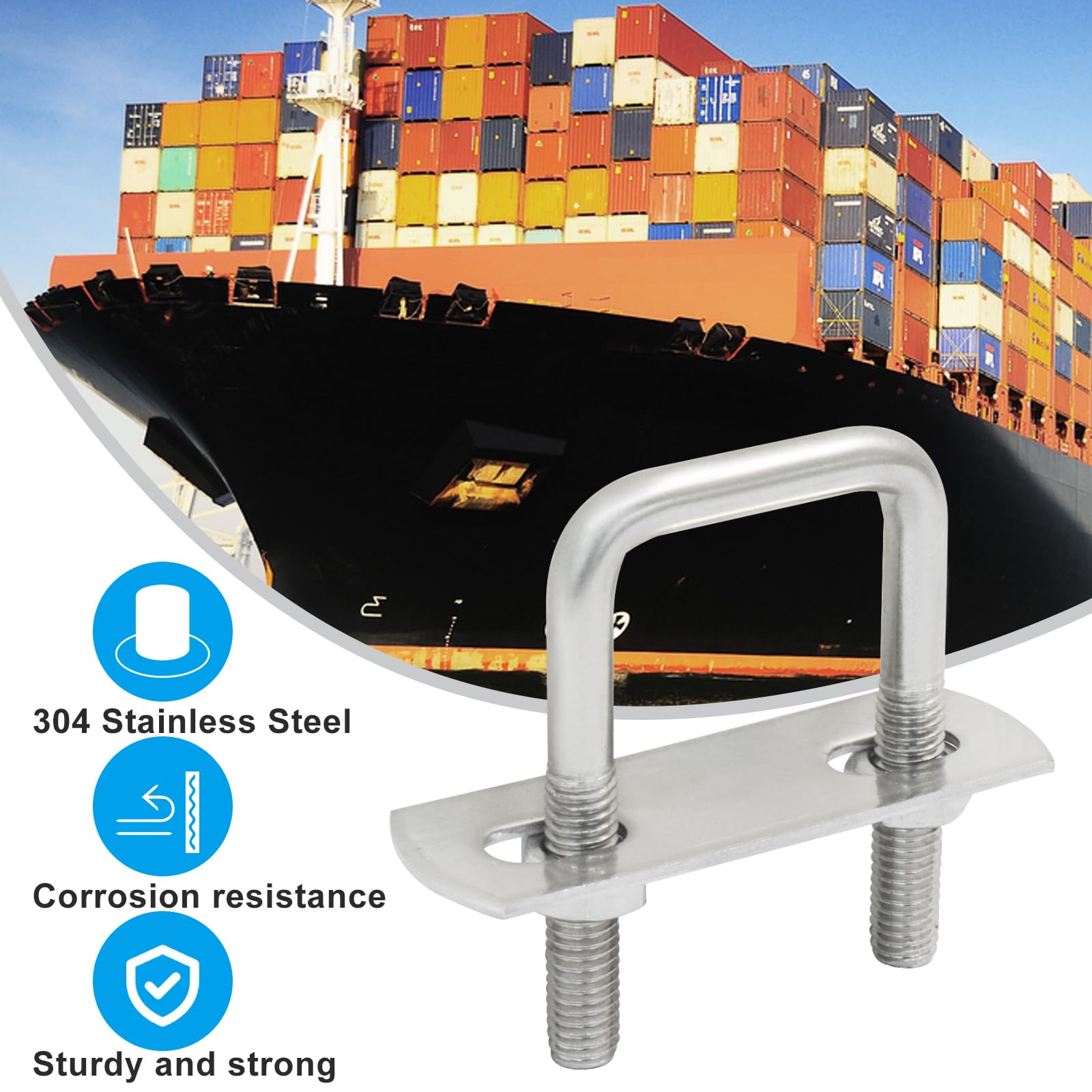 Square Axle Mounting kit, Stainless Steel U-Bolts, 4 3/4 Long Square Axle Mounting kit, Stainless Steel U-Bolts, 4 3/4 Long