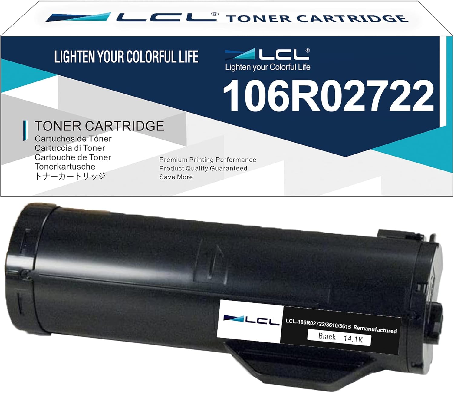 LCL 106R02722 106R02720 (14,100 Pages) Toner Cartridge Replacement for Xerox Phaser 3610 3610N 3610DN 3610DNW WorkCentre 3615 3615DN 3615DNW M455 P455 Printer (Black, 1 Pack)