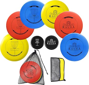 Disc Golf Set, Disc Golf Starter Kits Suitable for Garden Park Backyard | 6 Pack Profession Regulare Size Beginner