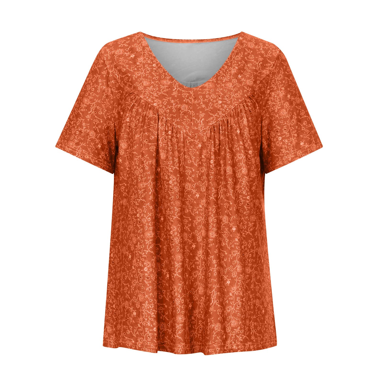 Top da donna elegante in pizzo, cuciture con scollo a V, camicetta a maniche corte, maglietta estiva, comoda, con stampa floreale, maglione per adolescenti, ragazze, camicette da donna