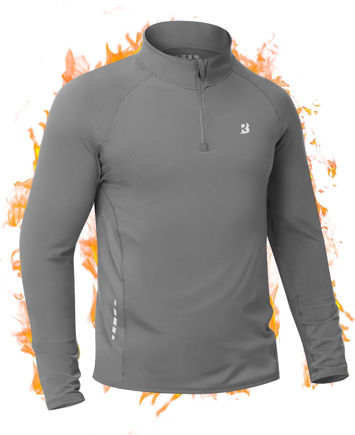 Roadbox Men's Quarter Zip Thermal Pullover, Fleece Lined Athletic Golf Sweatshirt, Long Sleeve Winter Running Workout Shirts