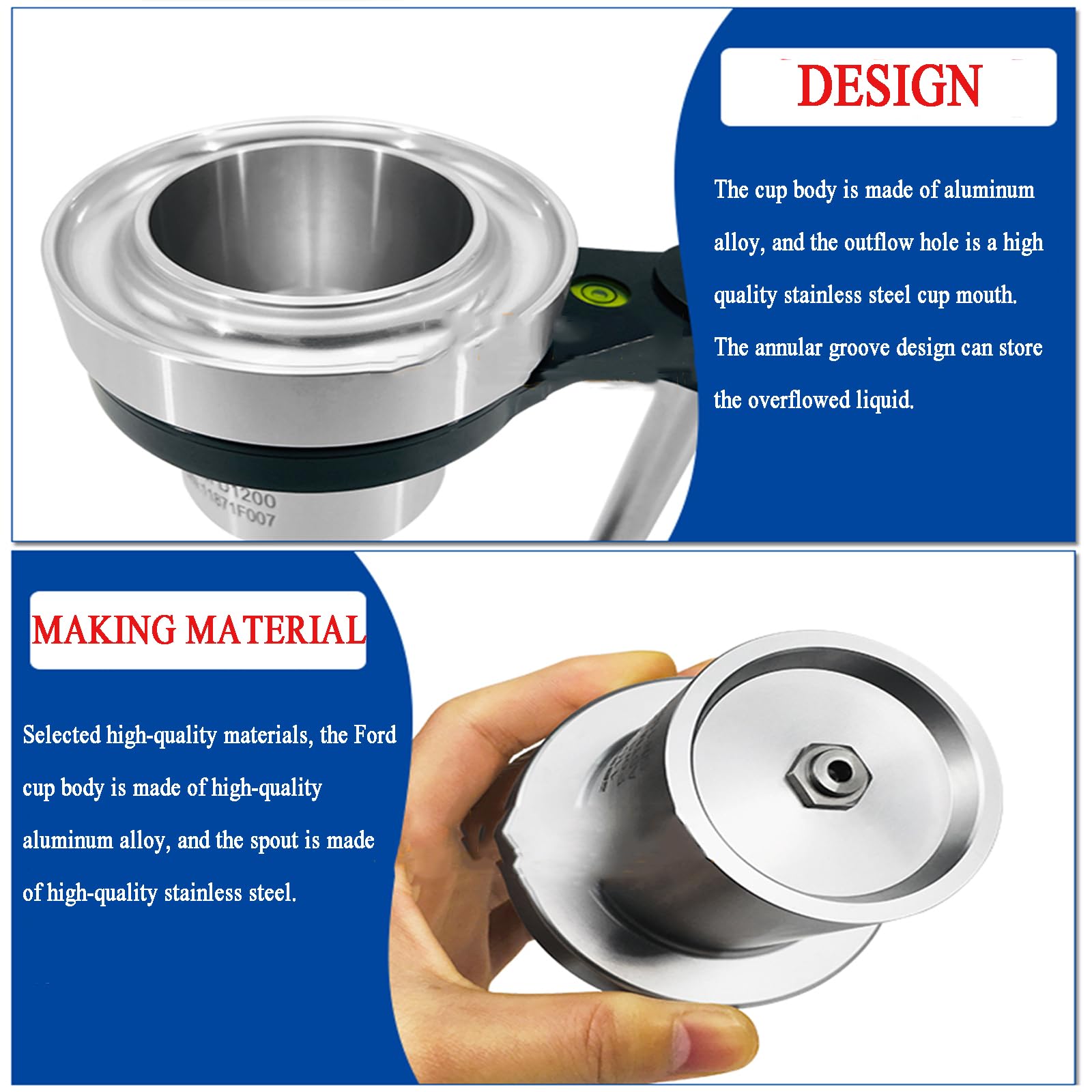 Copa De Viscosidad ISO, Copas De Flujo ISO, Modelo ISO 1-5, Copa De Espesor De Consistencia De Líquido, Copa De Viscosidad De Copa Ford, 2,1, 2,8, 3,4, 4,1, 5,8 Mm, para De Pintura