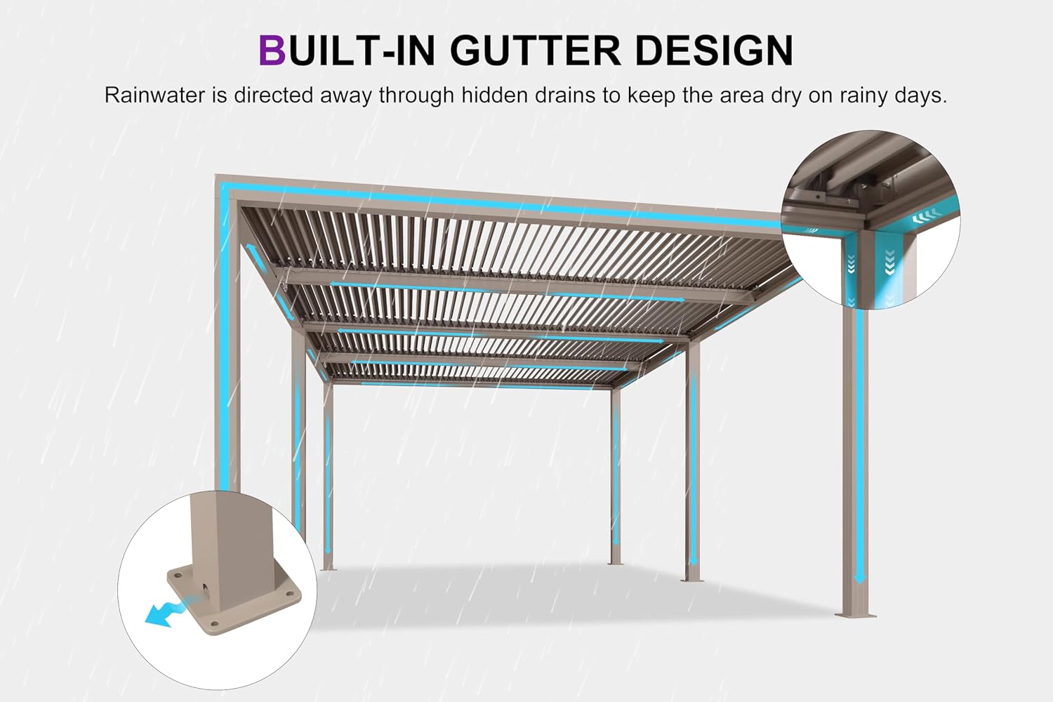 PURPLE LEAF Louvered Pergola 12' × 20' Outdoor Hardtop Gazebo Adjustable Aluminum Sun Shade for Deck Garden Backyard Patio Retractable Roof Canopy