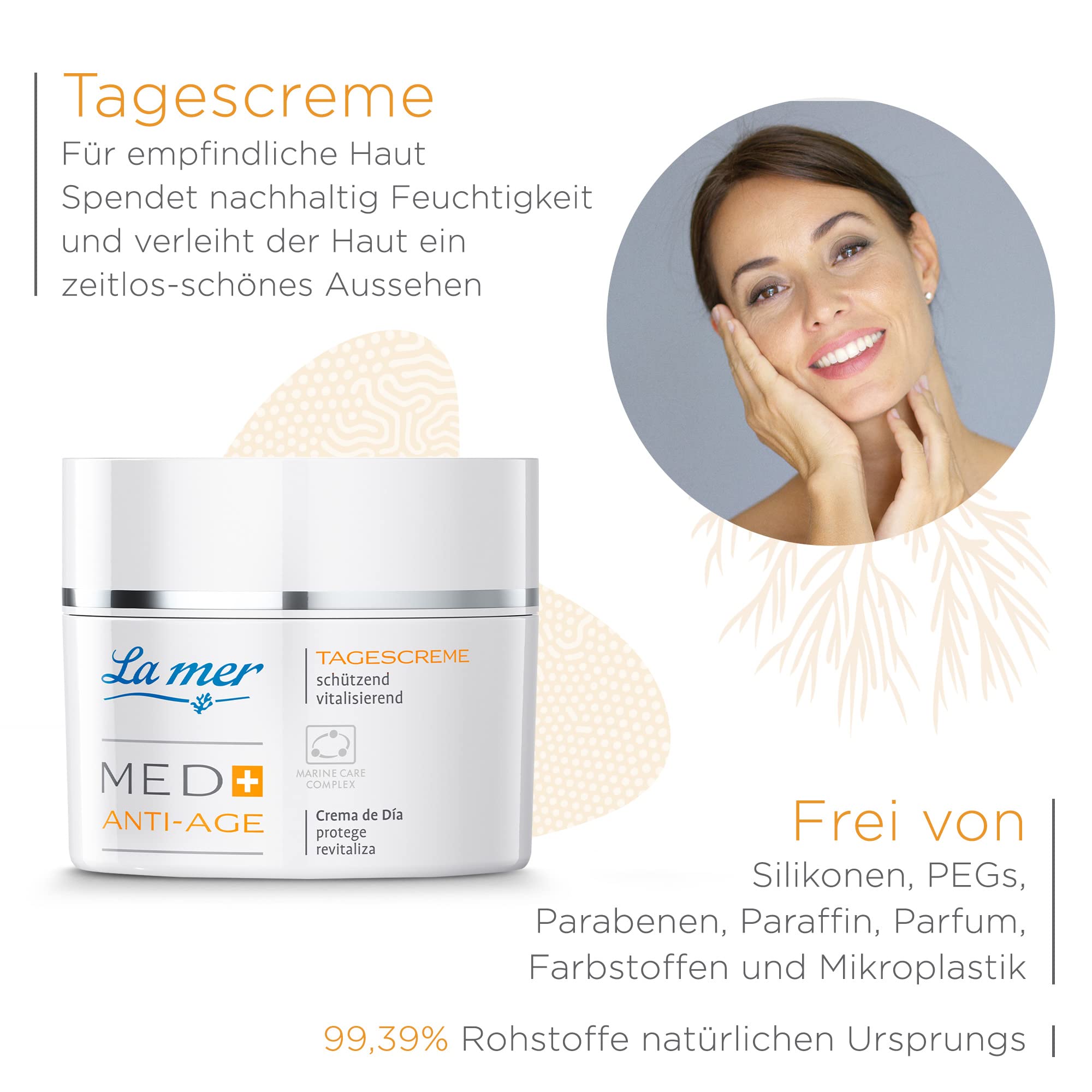 La mer MED+ Anti-Age Tagescreme - Anti-Age Tagescreme bei empfindlicher Haut - Vitalisierende Gesichtspflege - Schützt vor UV-bedingter Hautalterung - Korrigiert Unregelmäßigkeiten - 50 ml