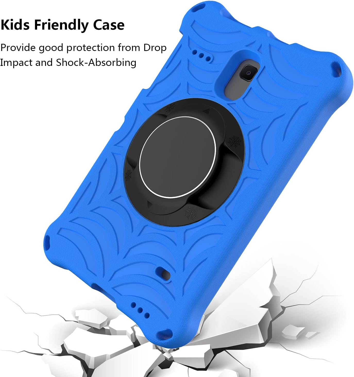 Military-Grade Shockproof Tablet case Kids Case for Samsung Galaxy Tab A 8.0 T387 SM-T387V T387T T387A Case, Lightweight Shockproof Protective Cover Handle Kickstand Stand Anti-Slip(Blue)