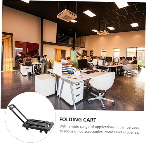 Miniatura 7 de DECHOUS Carro plegable de la compra con ruedas, carrito plegable de la compra con ruedas, carrito plegable de jardín de oficina, carrito plegable al