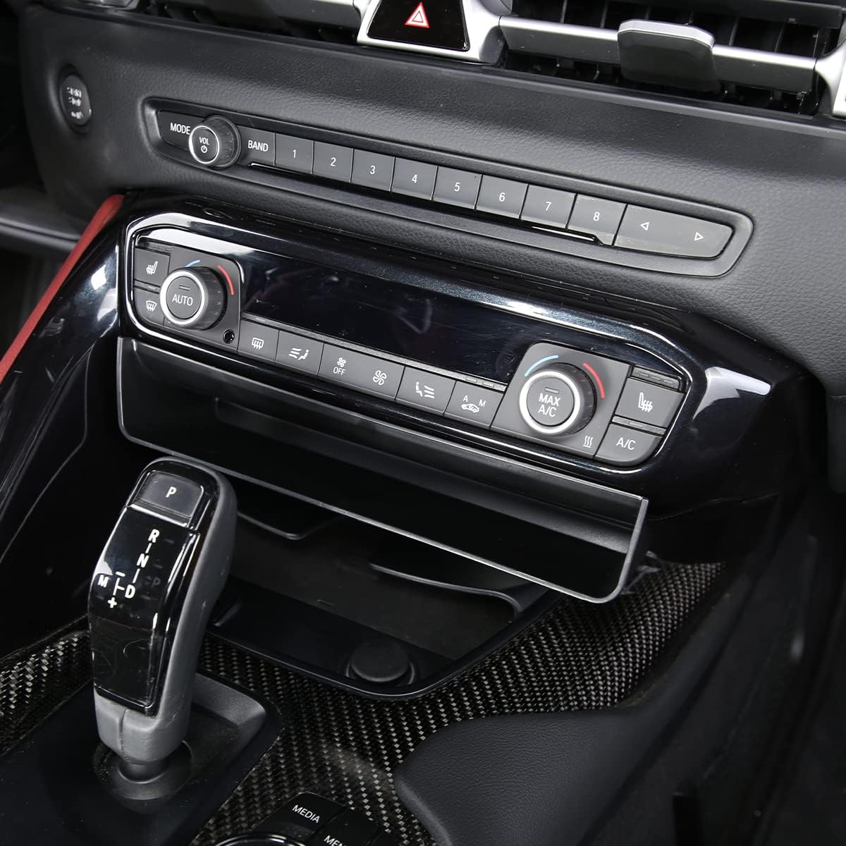 Car Center Storage Box Seat Phone Key Card Tray for Toyota Supra GR A90 A91 MK5 2018 2019 2020 2021 2022 2023 2024 ABS Console Storage Tray Organizer, Auto Interior Storage Accessories,1PCS,Black