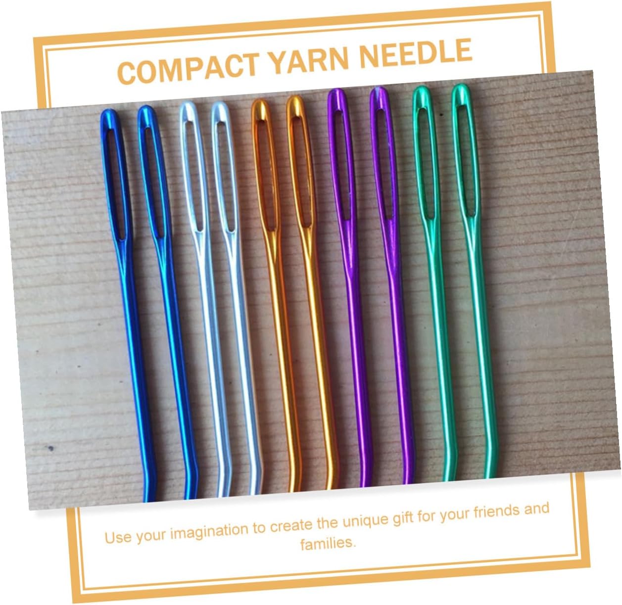 Zerodeko 12pcs Wear-Resistant Multi-Function Yarn and Tapestry Needles with Large Eye, Bent Design for Knitting and Darning, Mixed Colors, Portable Sewing Tool for Yarn Crafts Random Color