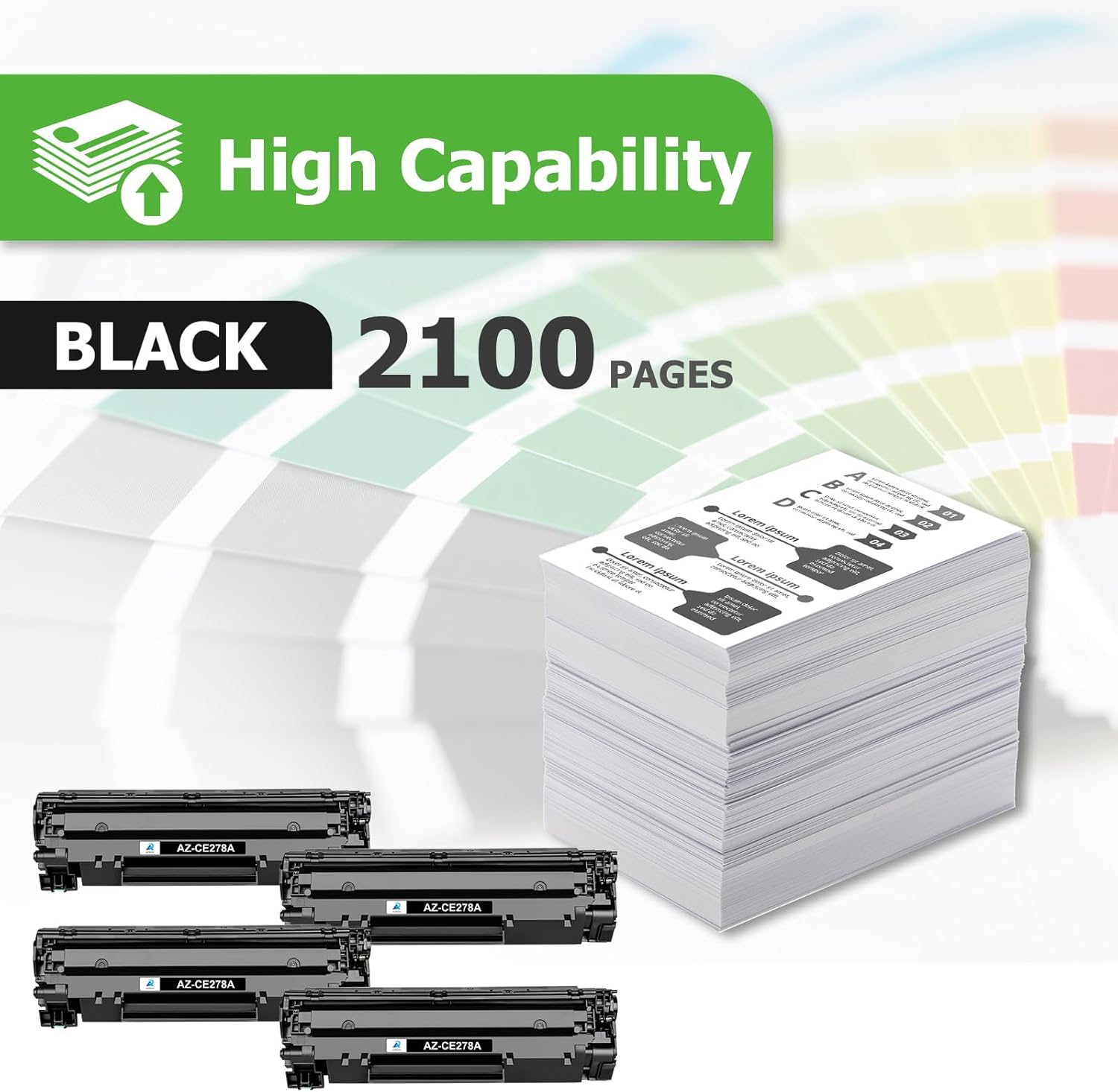 Aztech Compatible for HP 78A CE278A Toner Cartridge Replacement for HP LaserJet 1536dnf P1606dn 1606dn M1536dnf MFP P1606 1606dn P1566 P1536 Toner Cartridge Printer Ink (Black, 4-Pack)