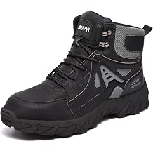 AUVYI Waterproof Work Boots For Men - Steel Toe Boots Durable Comfortable Wide Toe Safety Shoes with Slip &amp; Oil Resistant Outsole,Indestructible Construction