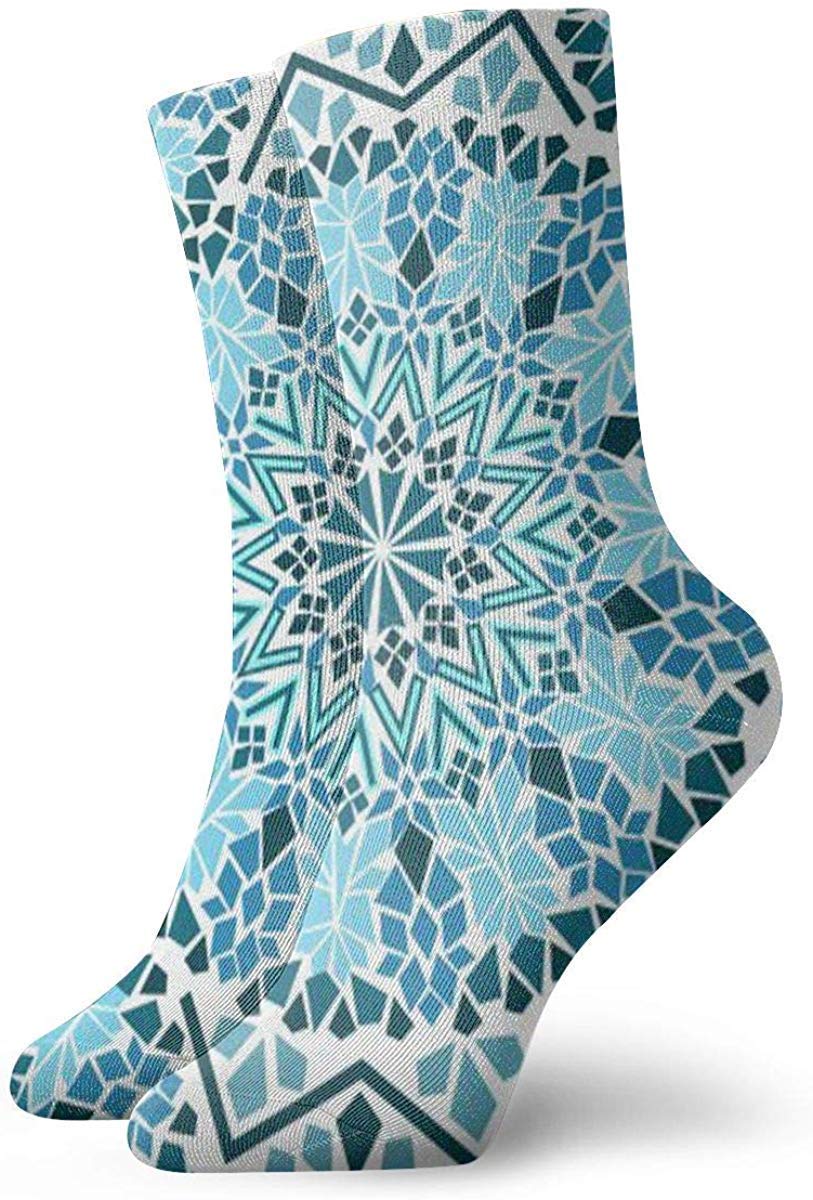 Men's And Women's Crew Socks Funny Mosaic And Stars Eastern Prints Classic Work Socks,30cm