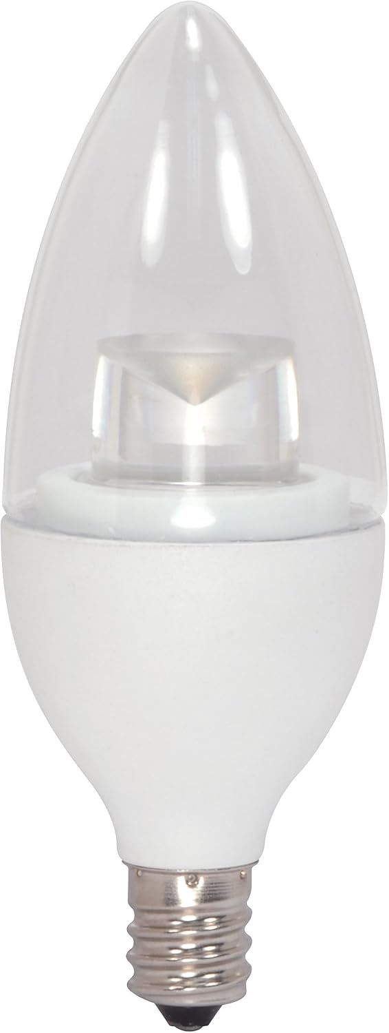 SATCO S8952 LED Light Bulb 4.5 Watt 120 Volt E12 Candelabra Base 3000K Soft White 6 Pack