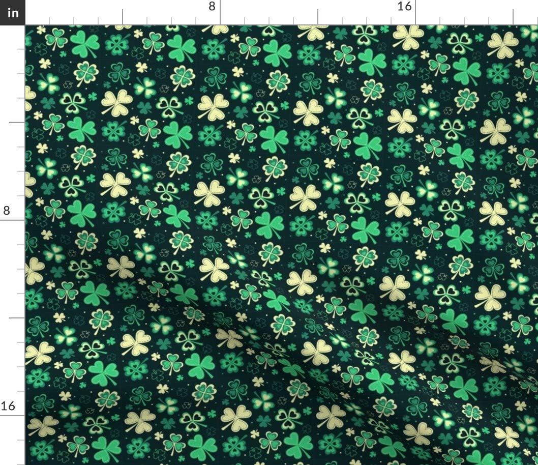 Spoonflower Fabric - Clovers St Patricks Day Clover Holiday Lucky Irish Cute Light Green Printed on Petal Signature Cotton Fabric by The Yard - Sewing Quilting Apparel Crafts Decor