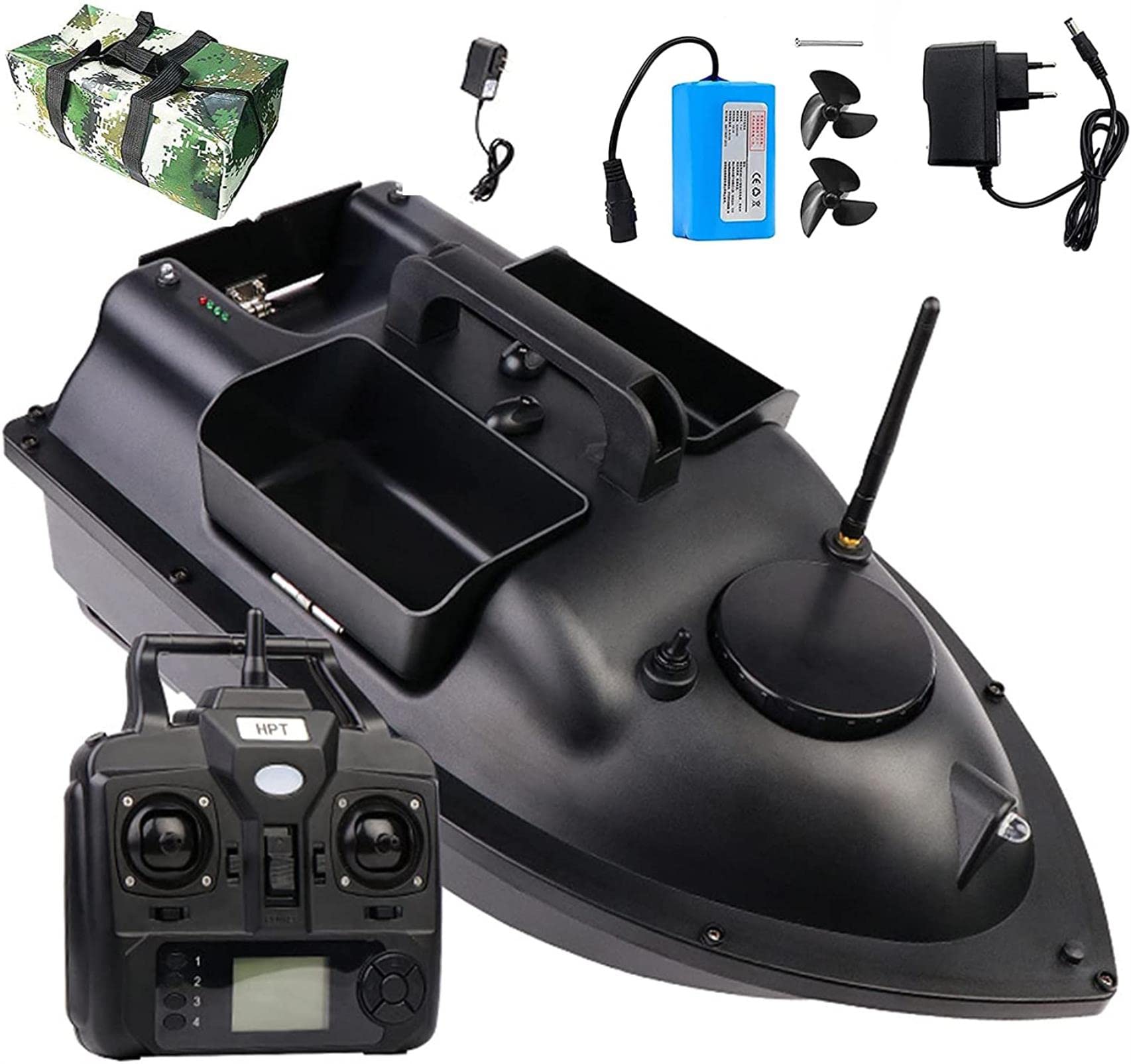 Bateau de pêche pour la carpe en grand lac avec GPS intégré