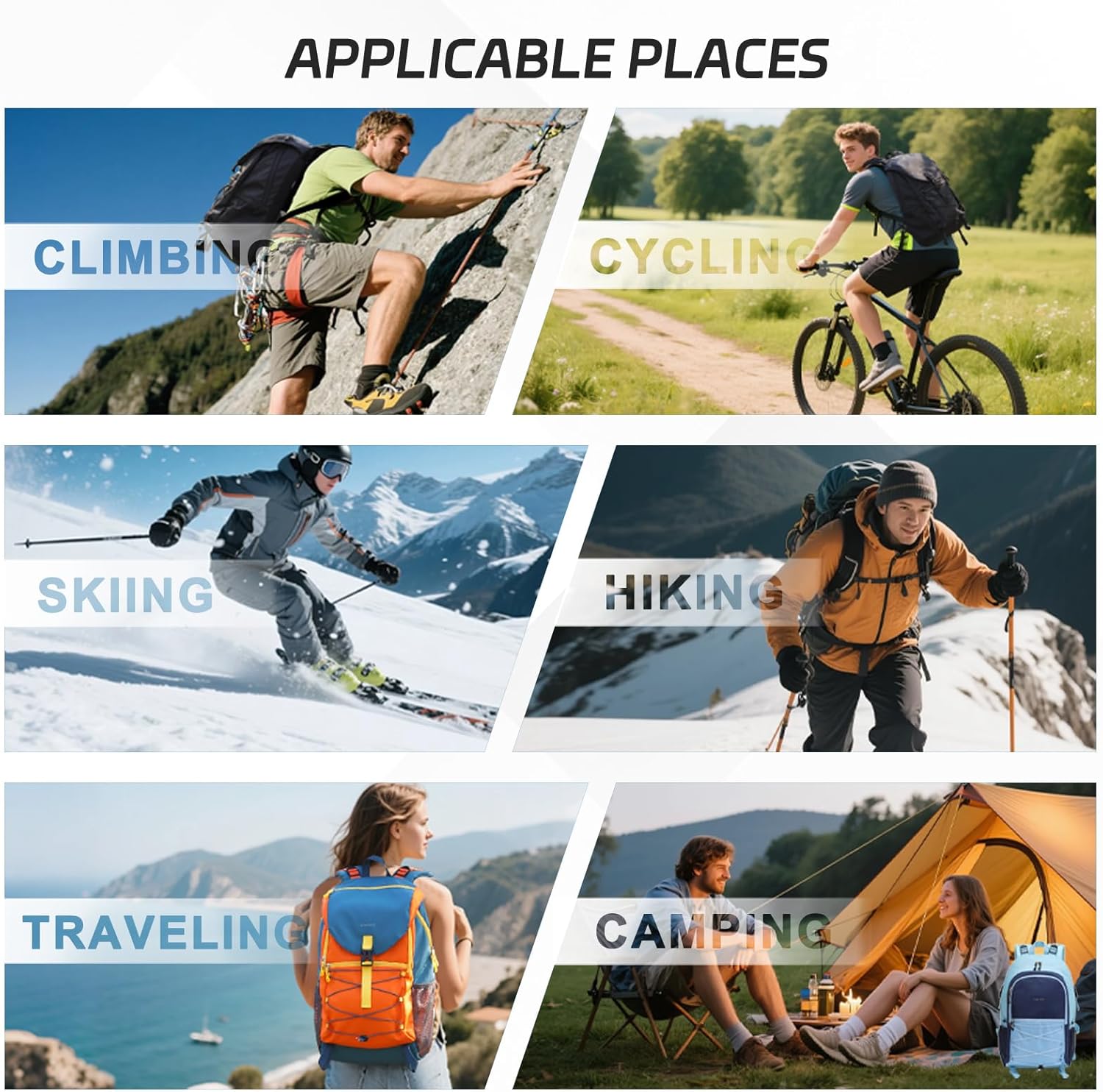 Hiking Backpack for Women and Men Waterproof Hiking Daypack Lightweight Camping Backpack for Urban Travel Cycling Biking - Image 7