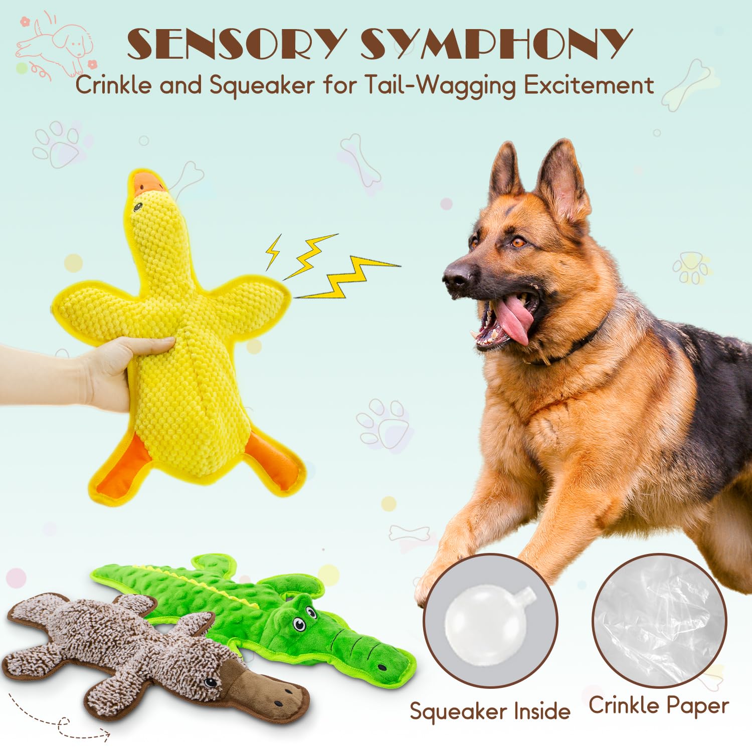 Quietschspielzeug für Hunde, keine Füllung, 3 Stück, Kauspielzeug für kleine, mittelgroße und große Rassen, langlebig, interaktiv, um sie zu beschäftigen, bestes Geburtstagsgeschenk