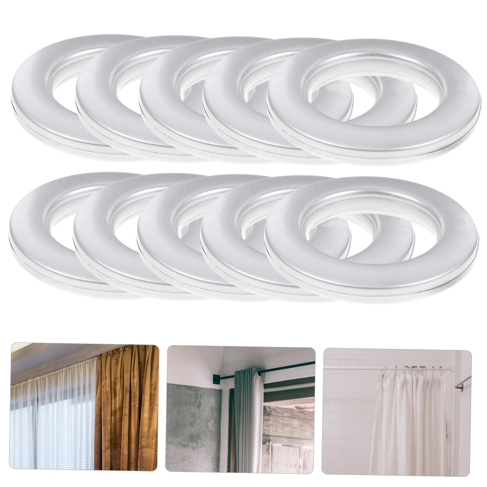 Œillets de Rideaux en Plastique 75 Pièces, Anneau Romain Silencieux