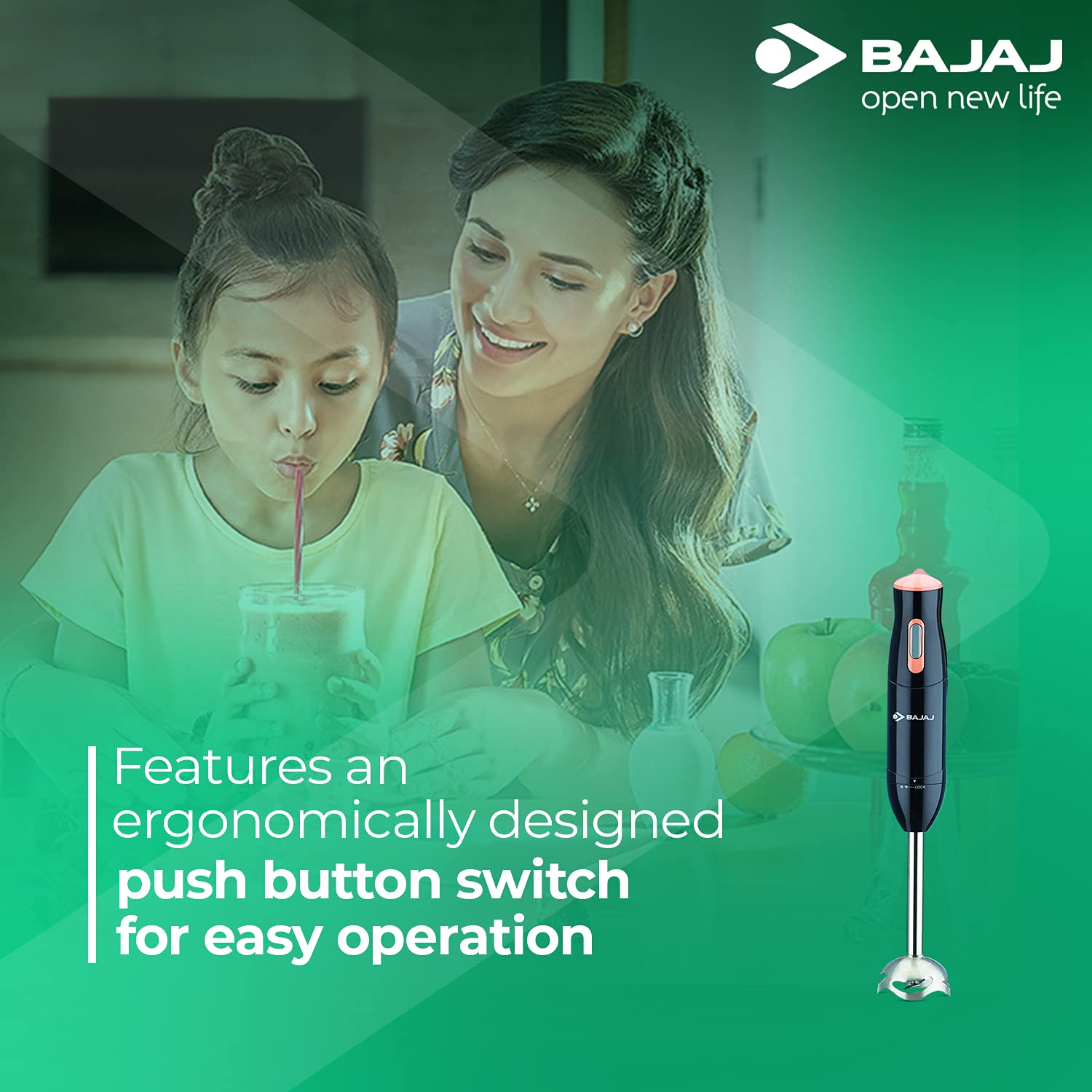 Bajaj HB 21 Silent 300 Watts Hand Blender | Detachable ABS Blender Stem | Penta Flow Breaker | Easy Click Fit Locking | 2 Yr Warranty 【Black & Peach】 27 71z9jVNPXuL. SL1500