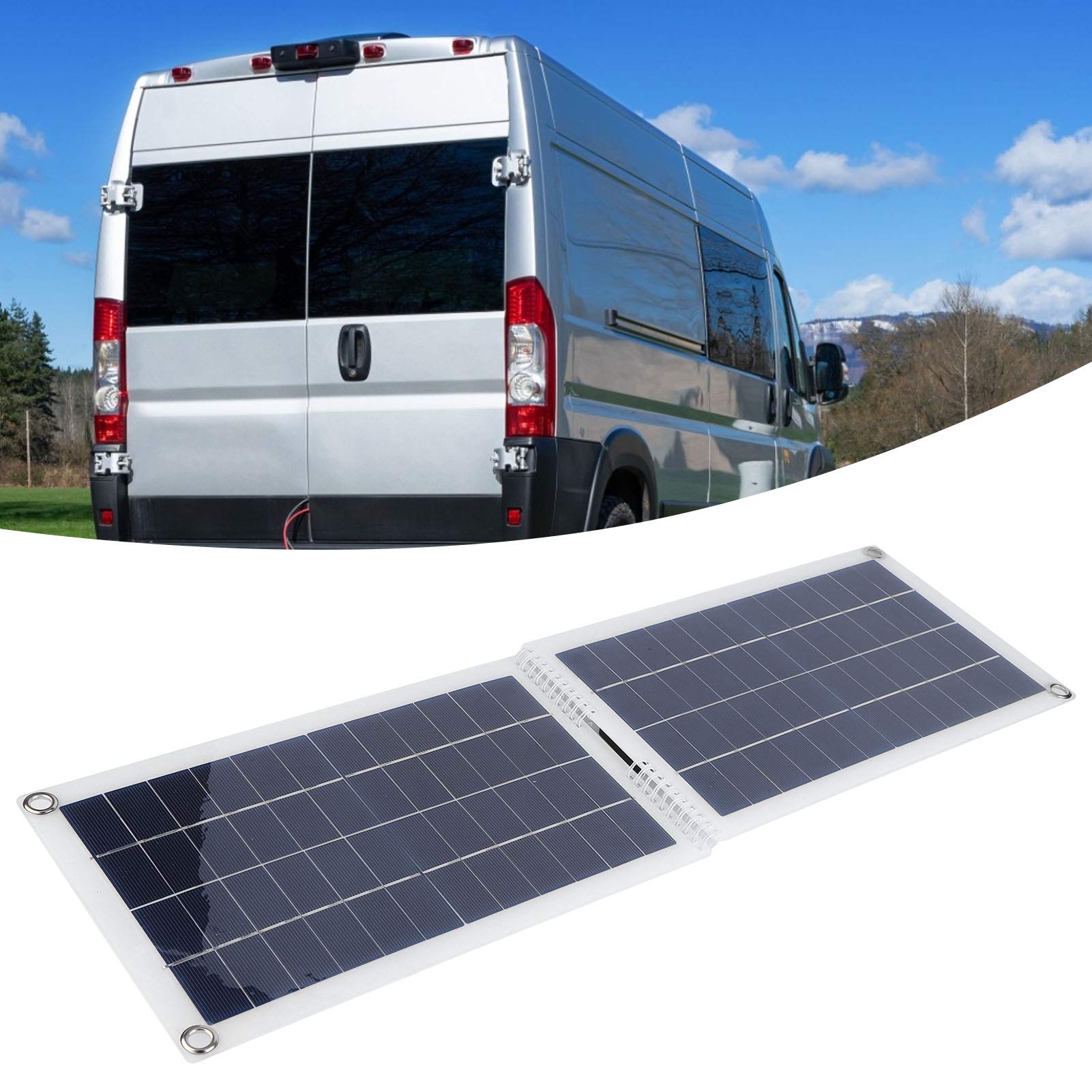 Cryfokt Caricatore a Pannello Solare Pieghevole 28W Polisilicio Portatile con Doppia Uscita USB per Campeggio all'aperto Viaggio in Chip Policristallino Ad Alta Efficienza per Telefono Cellulare