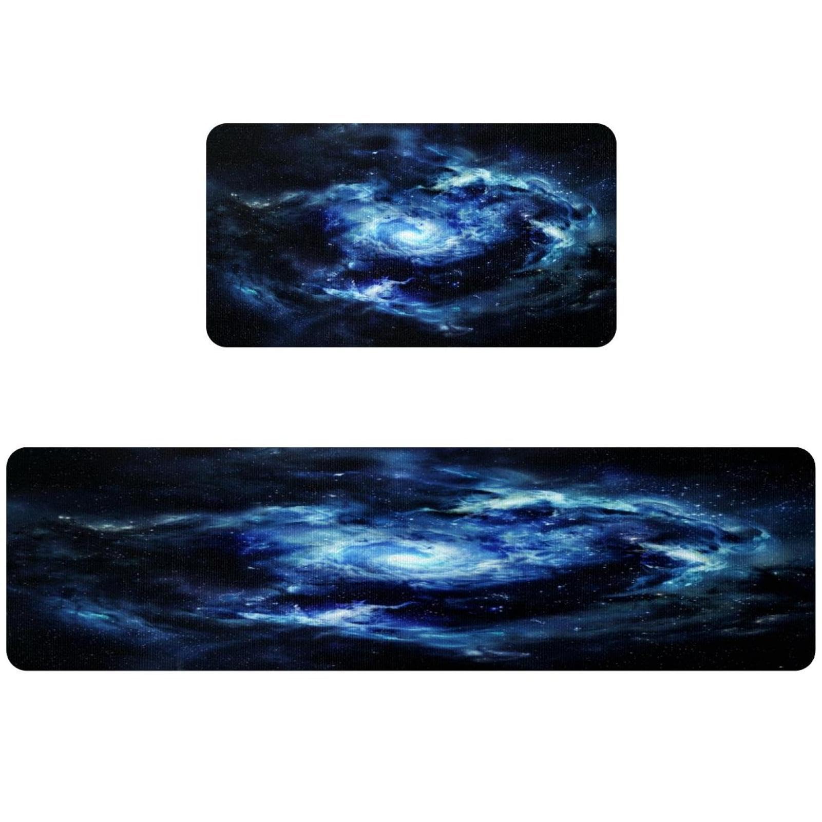 Tapis de cuisine nébuleuse bleu lot de 2 idéal pour couloir et buanderie