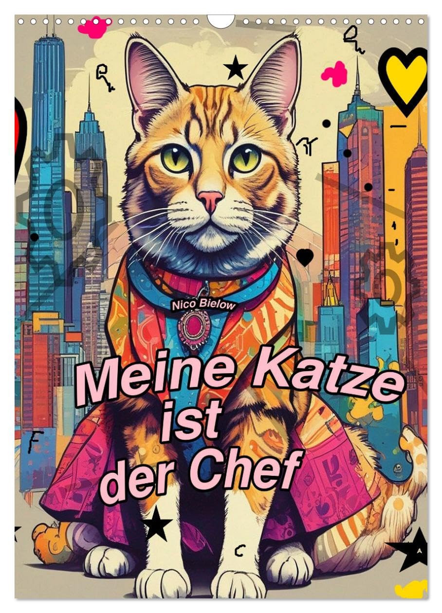 My cat is the boss UK-Version (Wall Calendar 2026 DIN A3 Portrait), CALVENDO 12 Month Wall Calendar — image 1